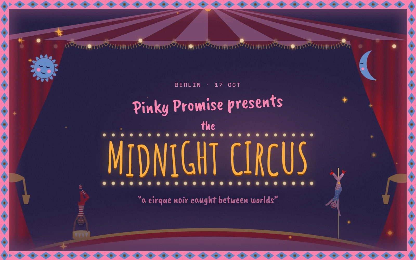 Midnight Circus — A follow-spot tours a hand-drawn big top while the cast performs.